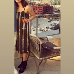 Aritzia Wilfred Le Fou green and pink stripe dress, size 4